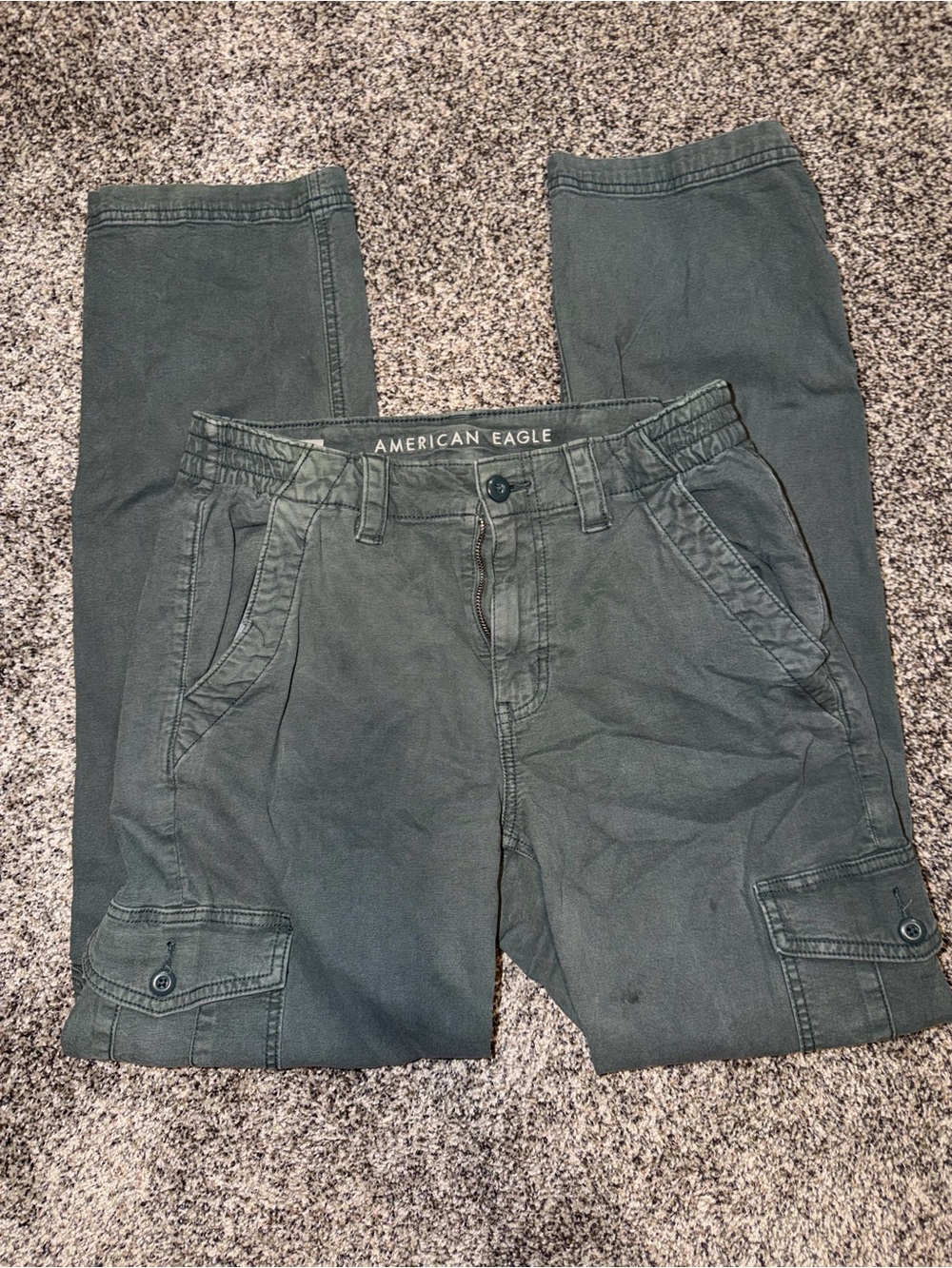 American Eagle Outfitters Men's Dark Olive Cargo Pants